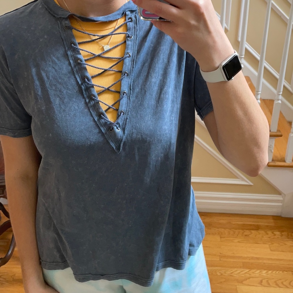 Free People Lace Up Top